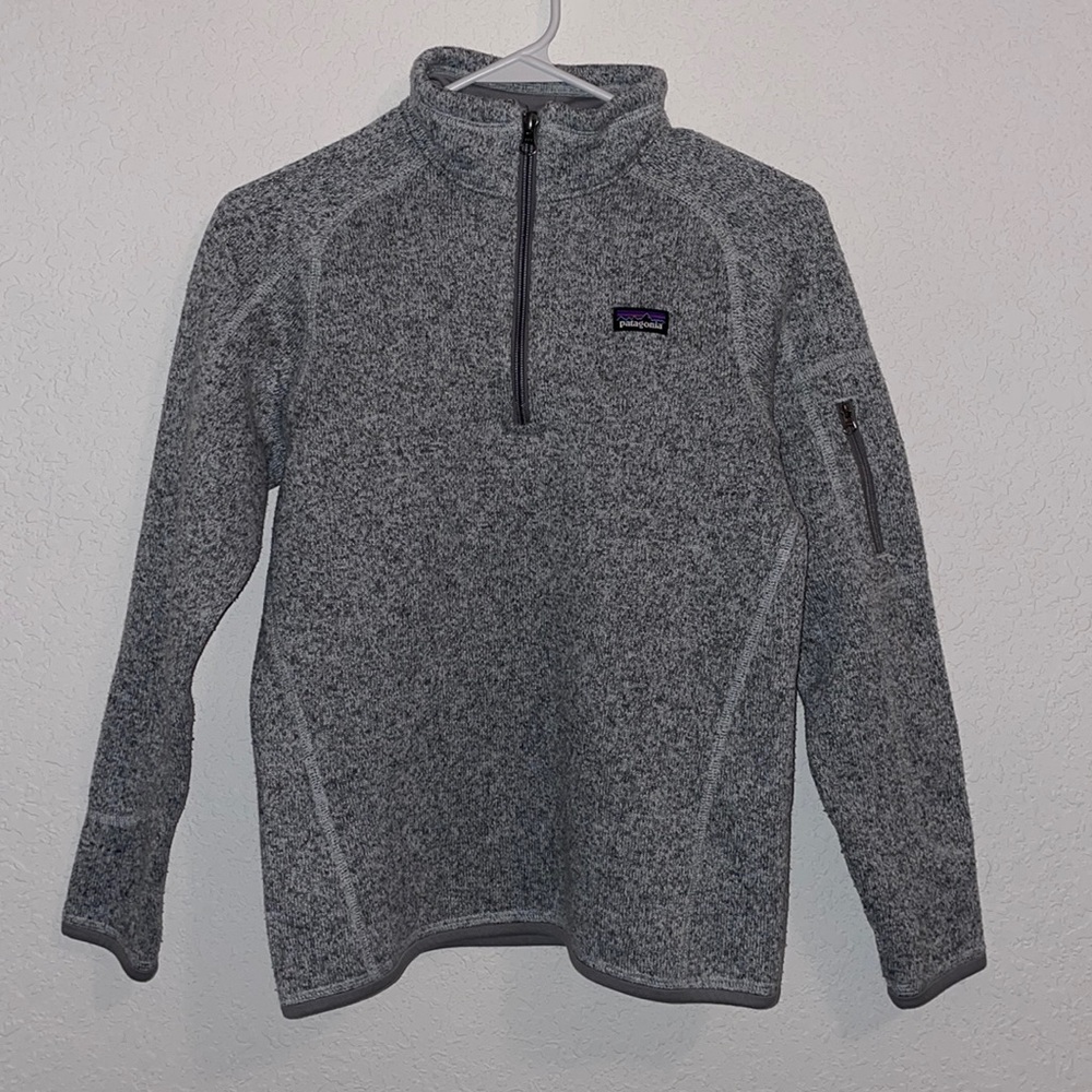 Patagonia's Kids size 14 Better Sweater 1/4-zip Fleece - Birch White
